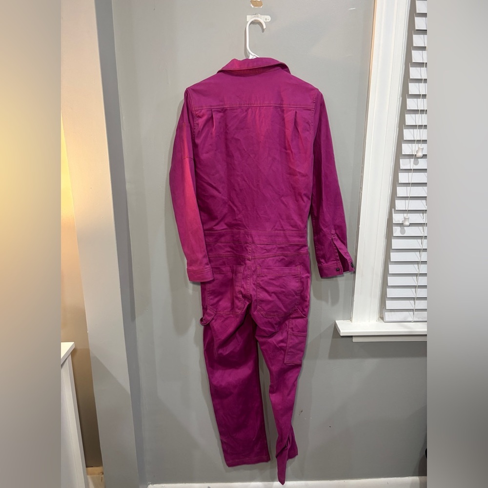 Wildfang THE ESSENTIAL LONG SLEEVE COVERALL Bright Pink Purple size XS workwear - Picture 7 of 12